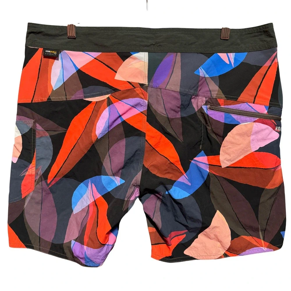 ROARK Boatman Cordura Fabric Board Shorts Size 36 Floral Multicolor‎